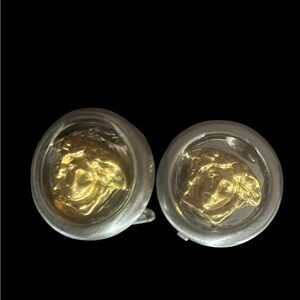 Versace Gold and Silver Medusa Earrings